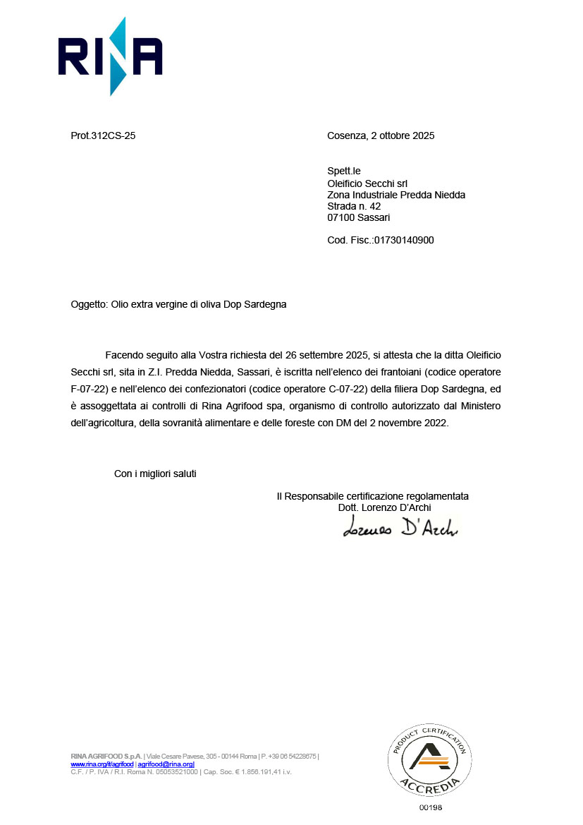 Certificato DOP Image